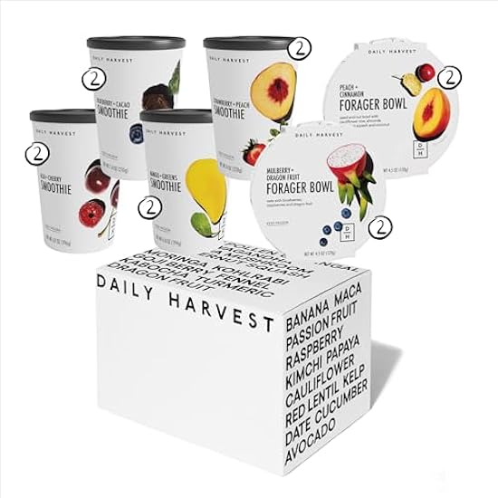 Daily Harvest - Harvest Bowl Mix Packs, All Time Faves (10 Pack), Sweet Potato Wild Rice Hash(3), Broccoli Cheeze(3), Negro Bean Cheeze(2), Herbed Squash Asparagus Risotto(2), Fruit + Vegetables, Super Food, Sin gluten, Vegan, No Added Sugar, Easy to Prep