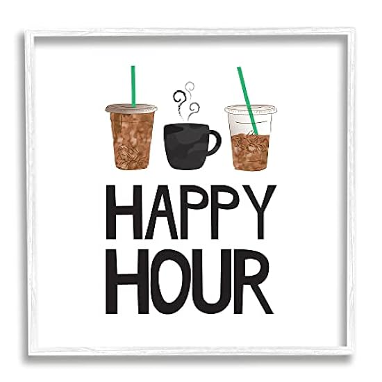 Stupell Industries Happy Hour Phrase Café Iced Drink Ki