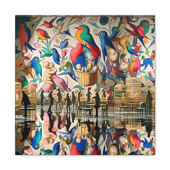 Fowl Playful Paradise - Canvas 16″ x 16″ / 1.25