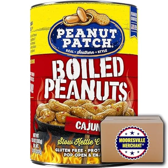 Peanut Patch Boiled Peanuts Cajun, 13.5 oz, 6 Cans with