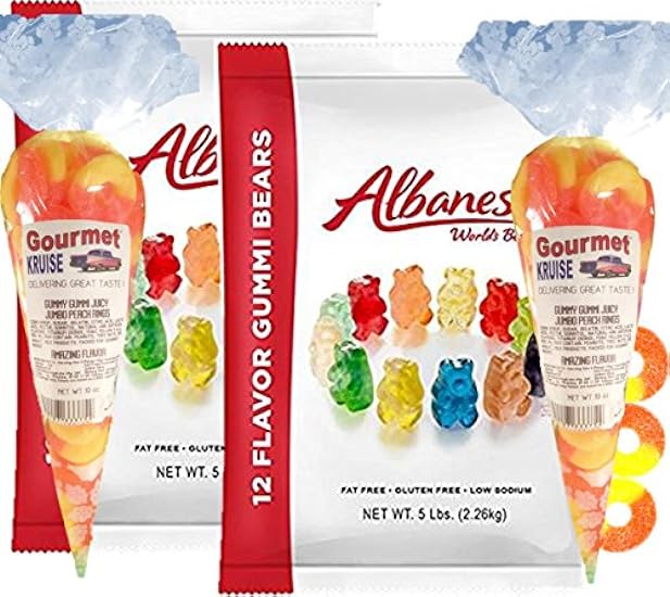 Albanese 12 Flavor Gummi Bears (2- 5lb bolsas) Plus (2-