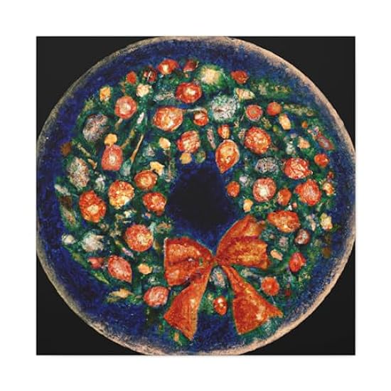 Wreath in Pointillism - Canvas 36″ x 36″ / Premium Gall
