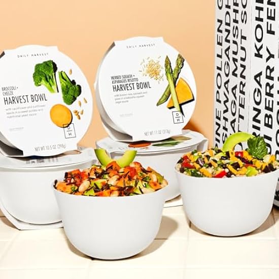 Daily Harvest - Harvest Bowl Mix Packs, All Time Faves (10 Pack), Sweet Potato Wild Rice Hash(3), Broccoli Cheeze(3), Negro Bean Cheeze(2), Herbed Squash Asparagus Risotto(2), Fruit + Vegetables, Super Food, Sin gluten, Vegan, No Added Sugar, Easy to Prep
