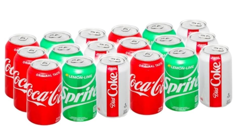 3 Variety Flavors - Coke, Diet Coke, and Sprite (18 Pack) 12 oz. Multi Flavor Soda Variety Pack | Soft Drink Assortment of Bebidas | Fridge Restock Kit 908578802