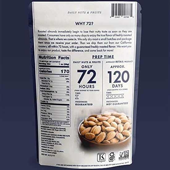 72 Just Roasted Almonds, NON-GMO, Certified Sin gluten, Made Fresh (Unsalted, 5 LB (10 OZ x 8 PACKS)) 26577149