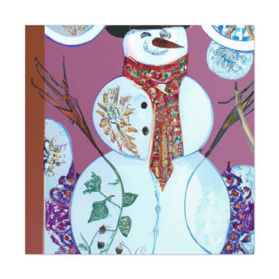 Snowman in Moonlight - Canvas 30″ x 30″ / Premium Galle