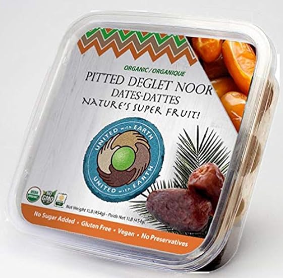 United With Earth Organic Deglet Pitted Noor Dates - 1l