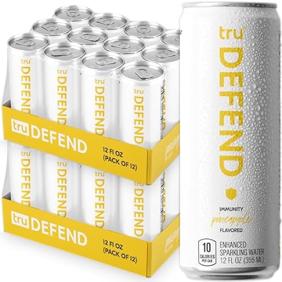 Tru Defend Seltzer, Pineapple Flavored Sparkling Water 