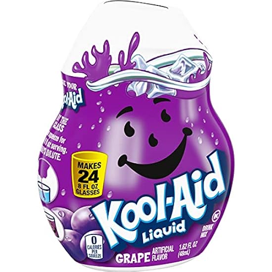 Kool-Aid Grape Liquid Drink Mix, Caffeine Free, 1.62 fl oz Bottle (Pack of 8) 104624250